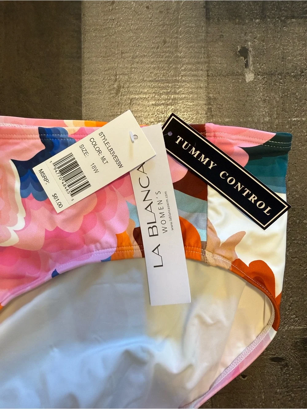 NWT La Blanca Floral Rhythm Hipster Orange Pink Blue Floral Bikini Bottom 18W